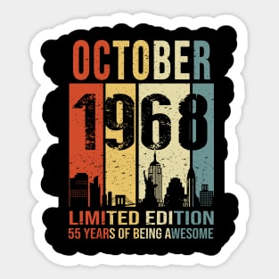 Made In 1963 October 60 Years Of Being Awesome Sticker